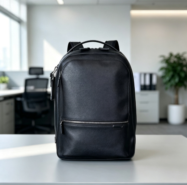 Leather Work Rucksack - Men Genuine Leather Business Backpack Casual