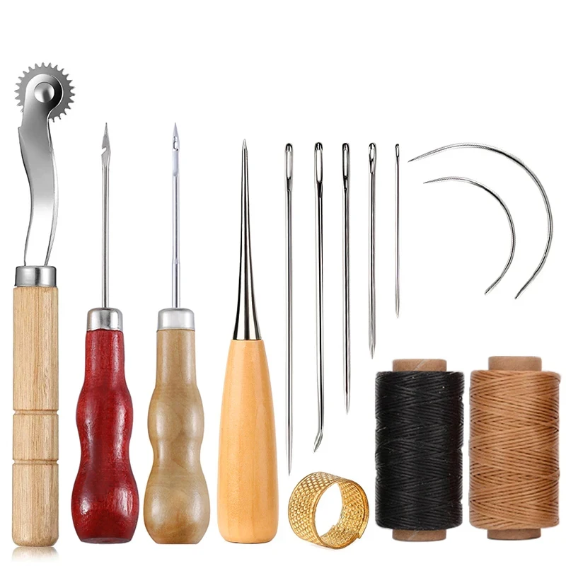 Leatherwork Accessories - 14PCS Leather Craft Sewing Kit Waxed
