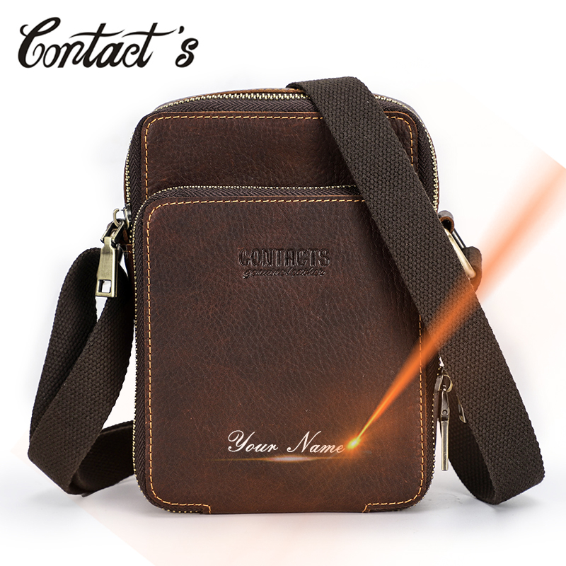 Leather Work Handbag - Genuine Leather Men Small Shoulder Bag