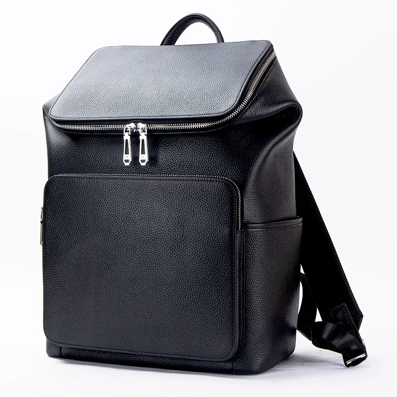 Leather Work Rucksack - Genuine Leather Men Backpack 15 Inch