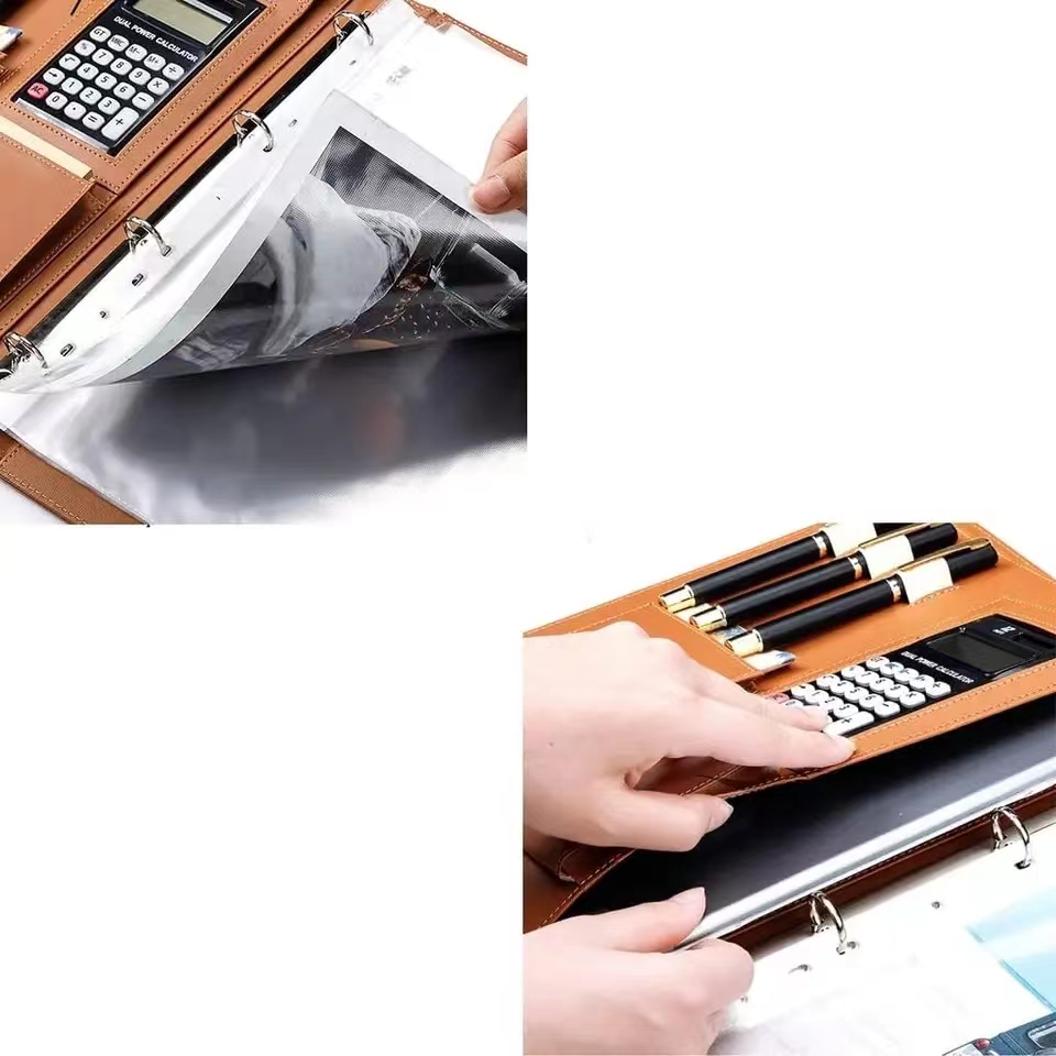 A4Pu leather briefcase equippe - Leather Work Folder review and price