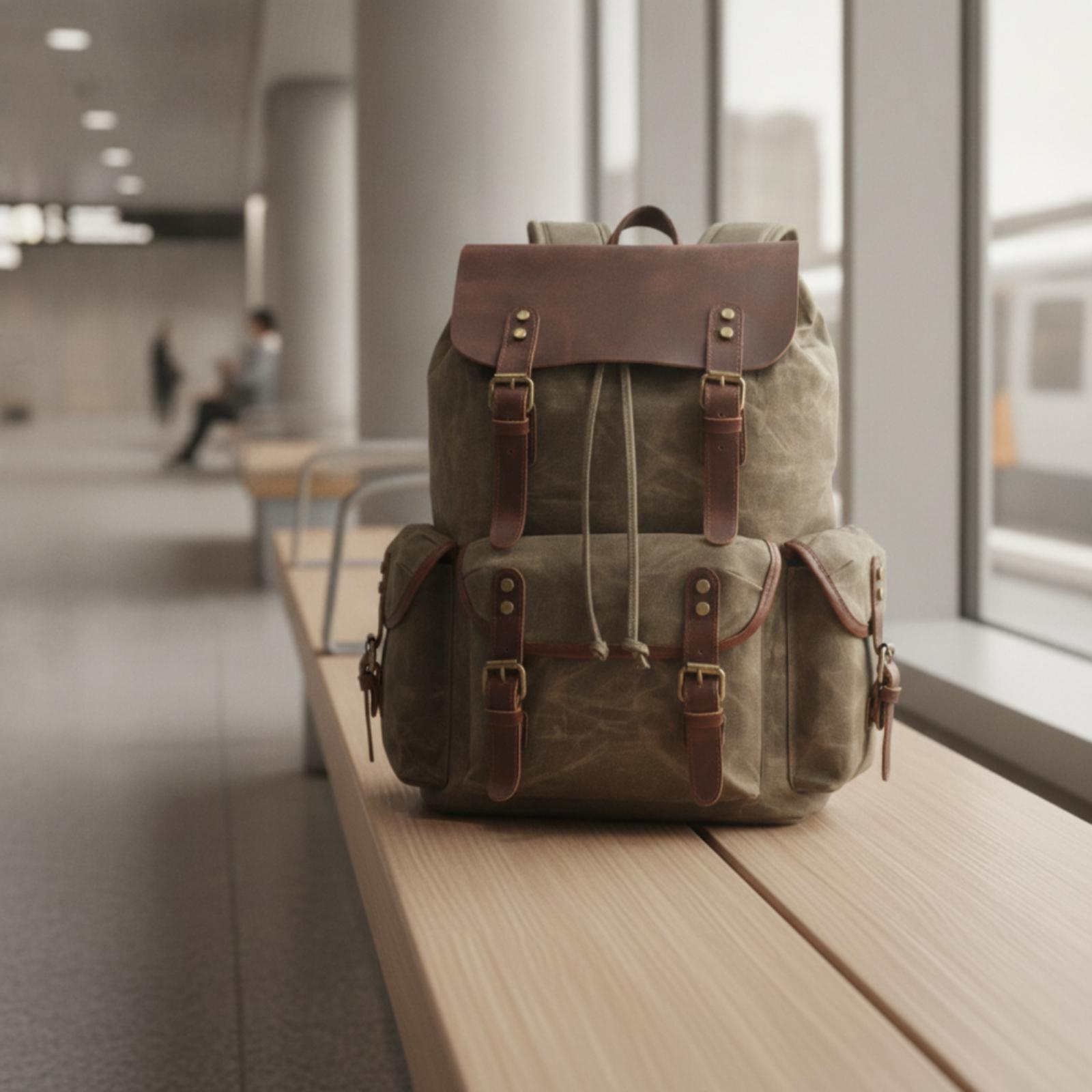 Canvas Travel Pack Durable Wax - Leather Work Rucksack review and price