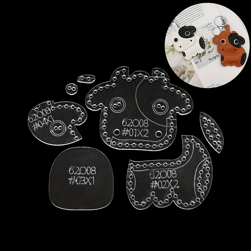 7pcs/set Cute Cartoon Cow Acry - Leatherwork Kit review and price