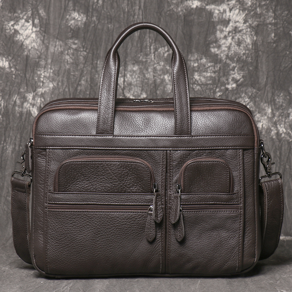 Men's Genuine Leather Briefcas - Leather Work Handbags review and price