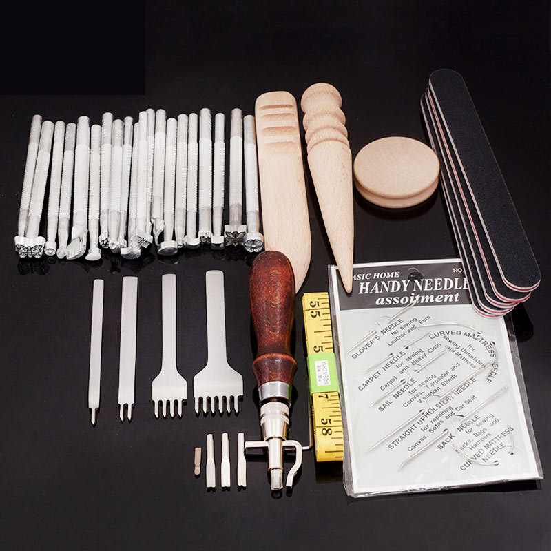 59PCS Leather Craft Set Hand T - Groover Stitching Tool review and price