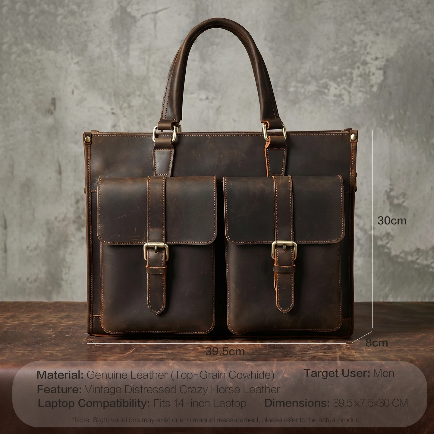 Vintage Genuine Leather Men Cr - Leather Work Handbags review and price