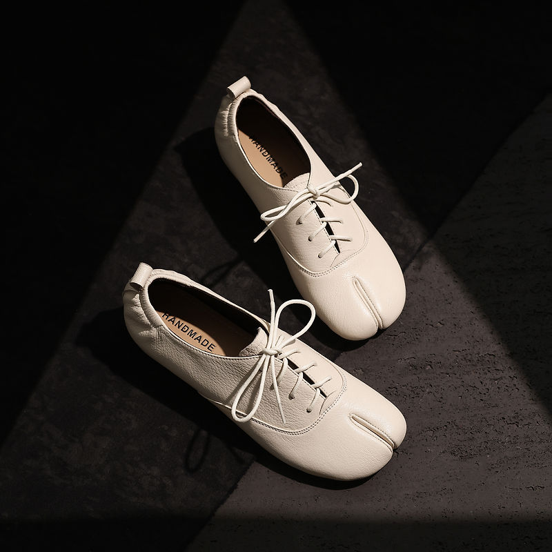 Genuine Leather Sheepskin Tabi - Leather Work Flats review and price