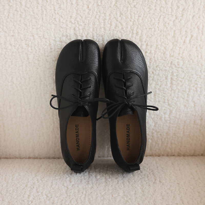 Genuine Leather Sheepskin Tabi - Leather Work Flats review and price