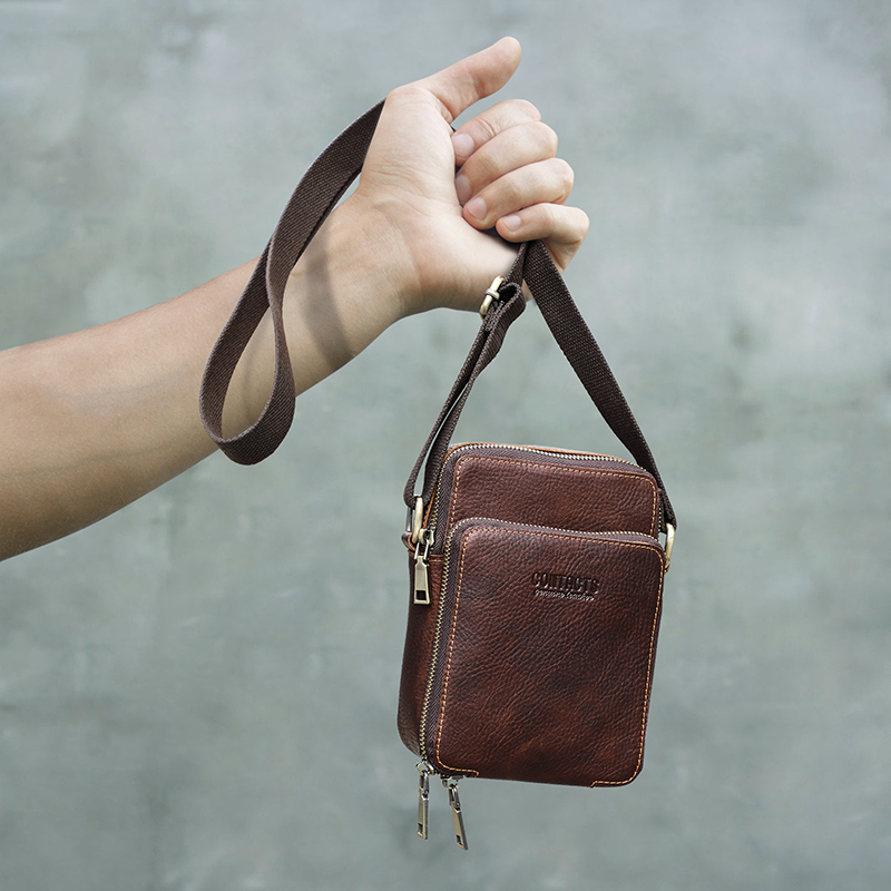 Genuine Leather Men Small Shou - Leather Work Handbag review and price