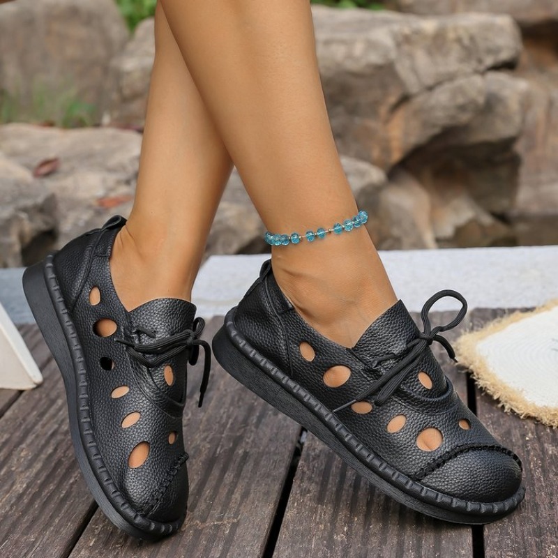 2026 Summer New Hollow-Out Lac - Leather Work Flats review and price