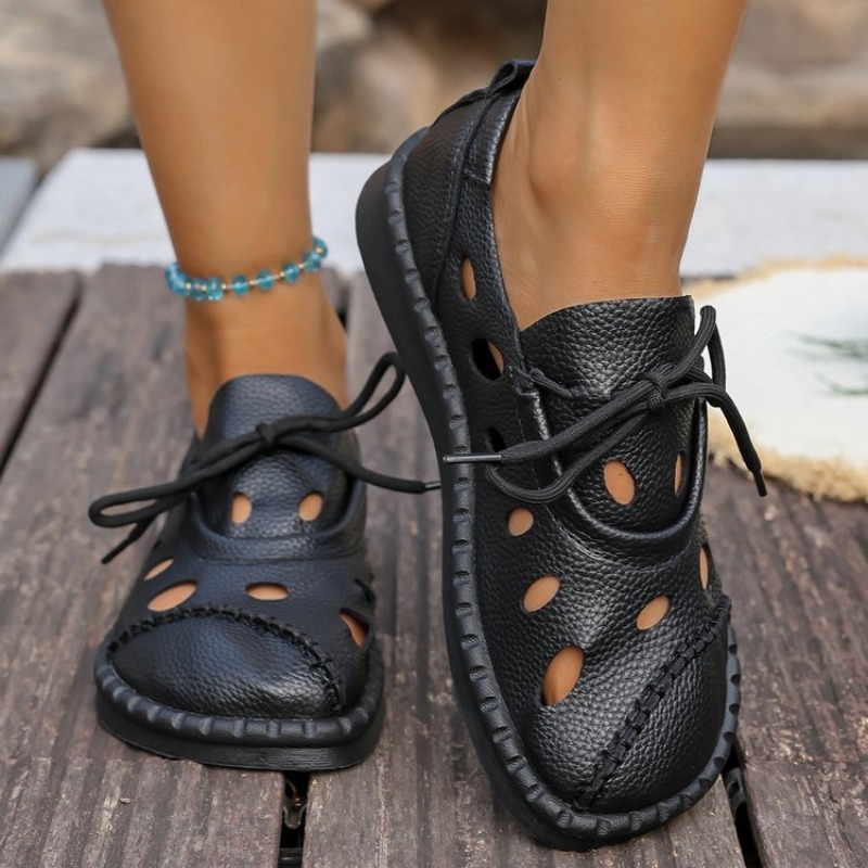 2026 Summer New Hollow-Out Lac - Leather Work Flats review and price