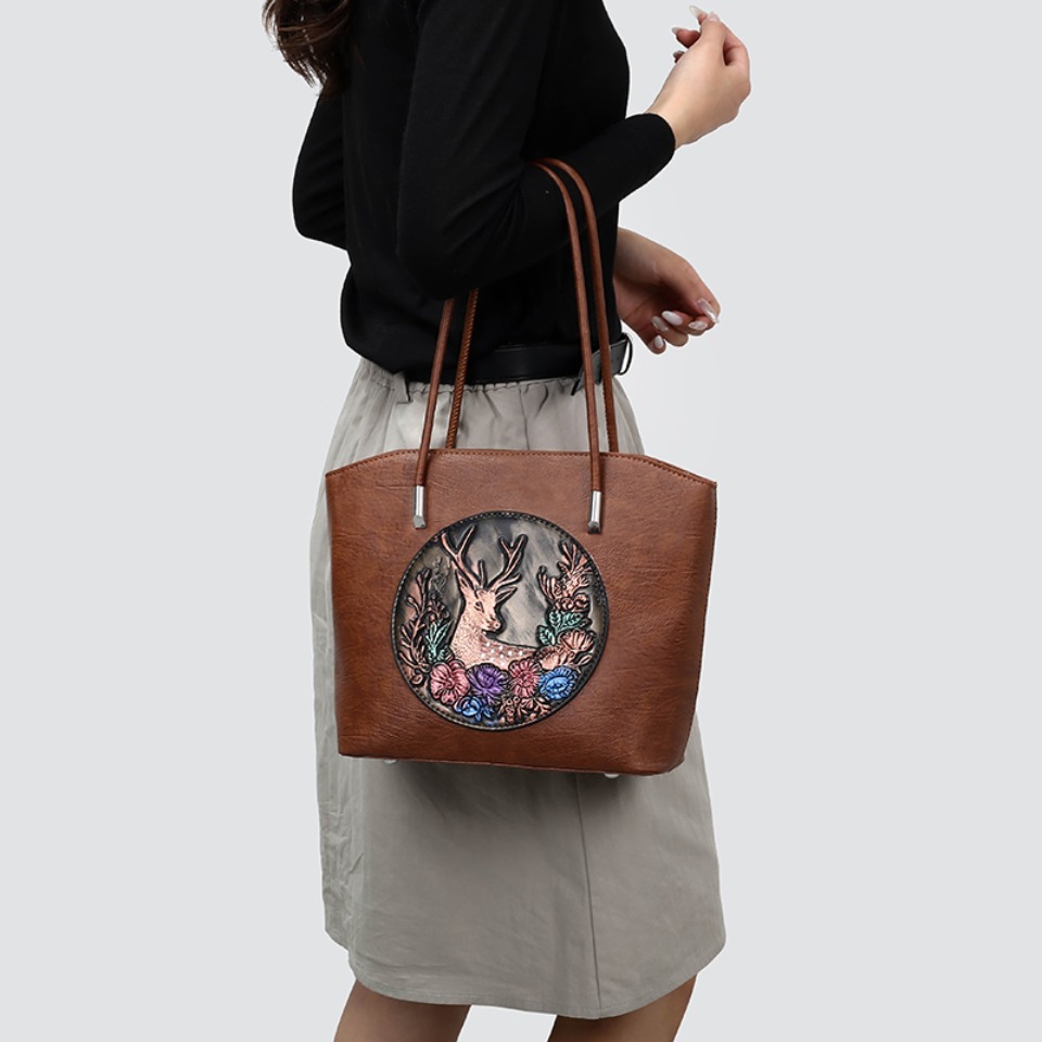 Women Vintage Embossed Deer Fl - Leatherwork Workshop review and price
