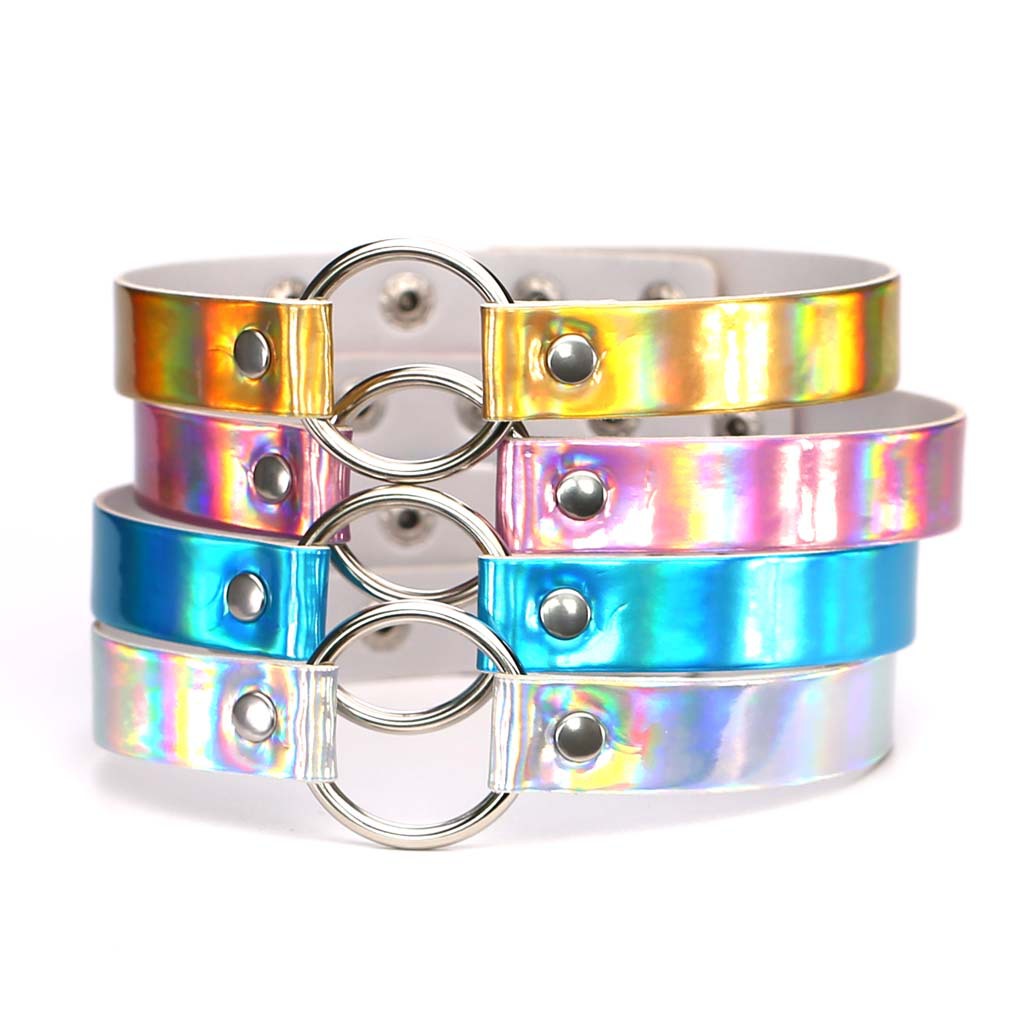 Gothic Neon Color Leather Coll - Leatherwork Rings review and price