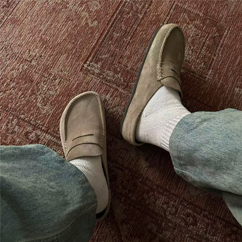 Women Leather Slip-On Round To - Leather Work Flats review and price